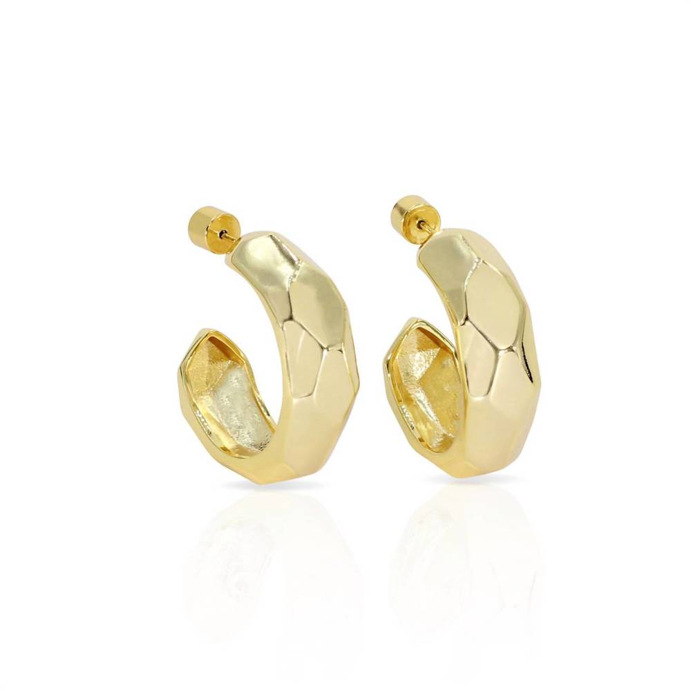NEW JACKIE MACK DESIGNS women's large sunset hoops in gold